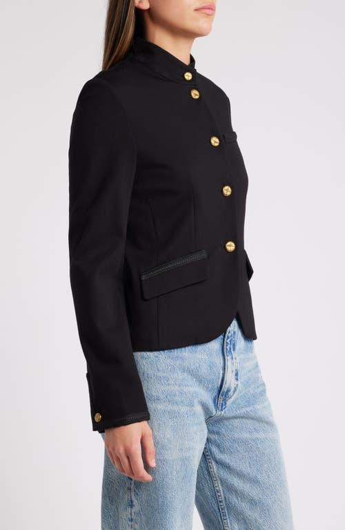 Rag & Bone Slade Braided Cropped Ponte Blazer In Black