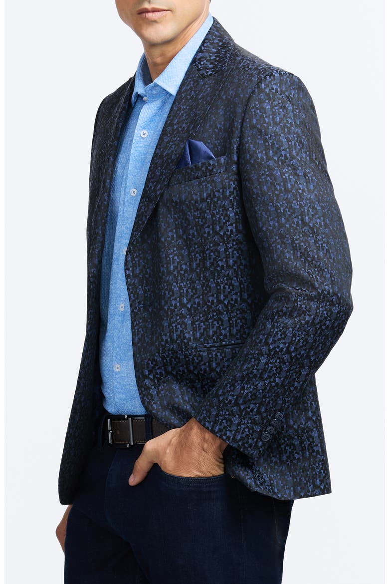 Huston Navy Jacquard Sport Coat, Alternate, color, NAVY