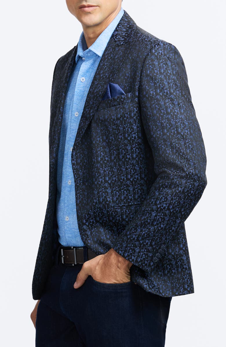 Robert Graham Huston Navy Jacquard Sport Coat, Alternate, color, Navy