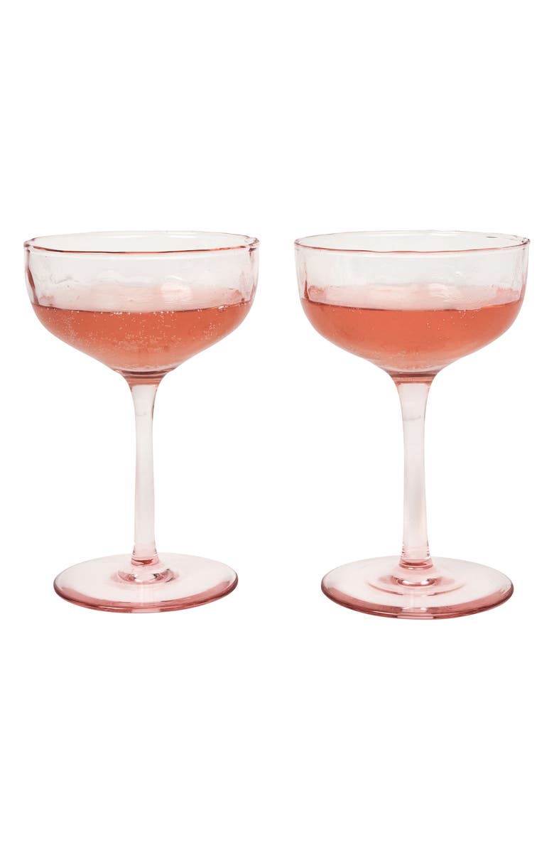 Juliska Puro Set of 2 Cocktail Coupes, Alternate, color, Blush