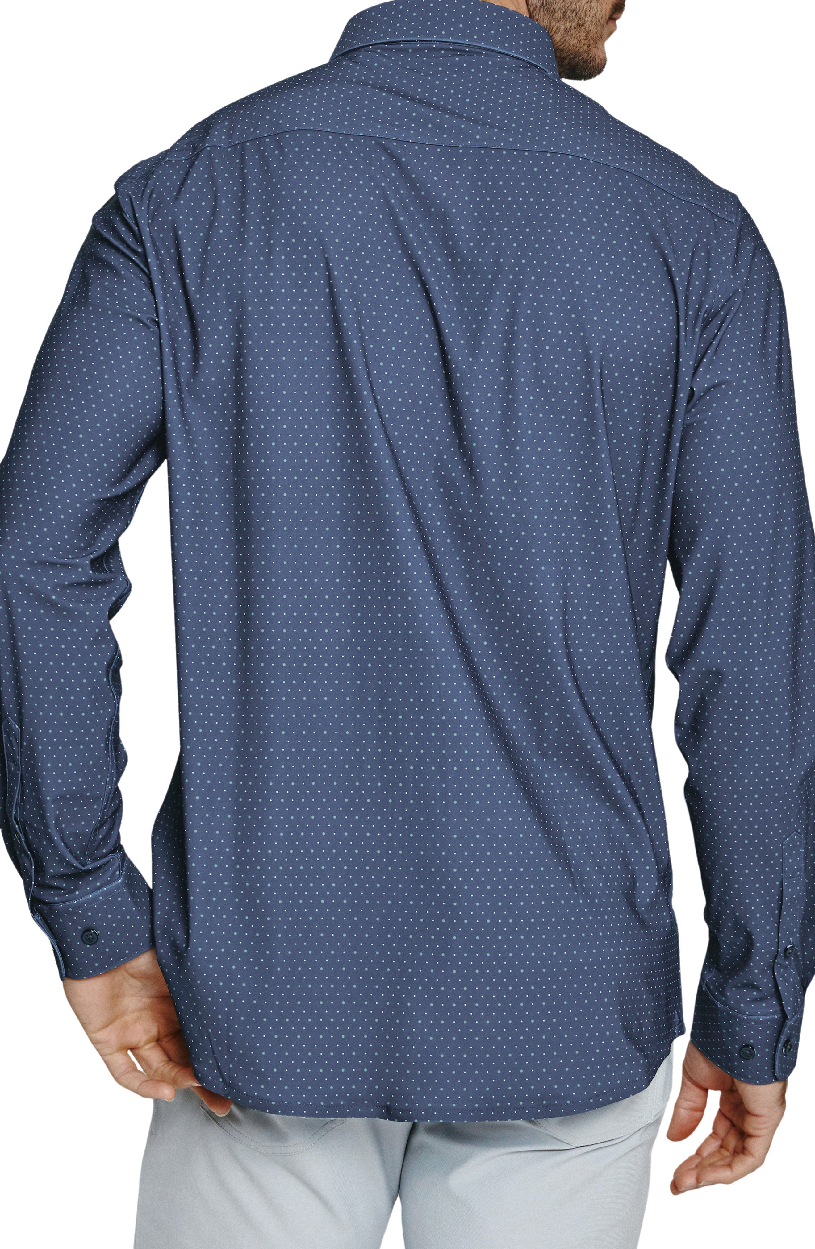 7 Diamonds Anton Dot Print Performance Button-Up Shirt (Men ...