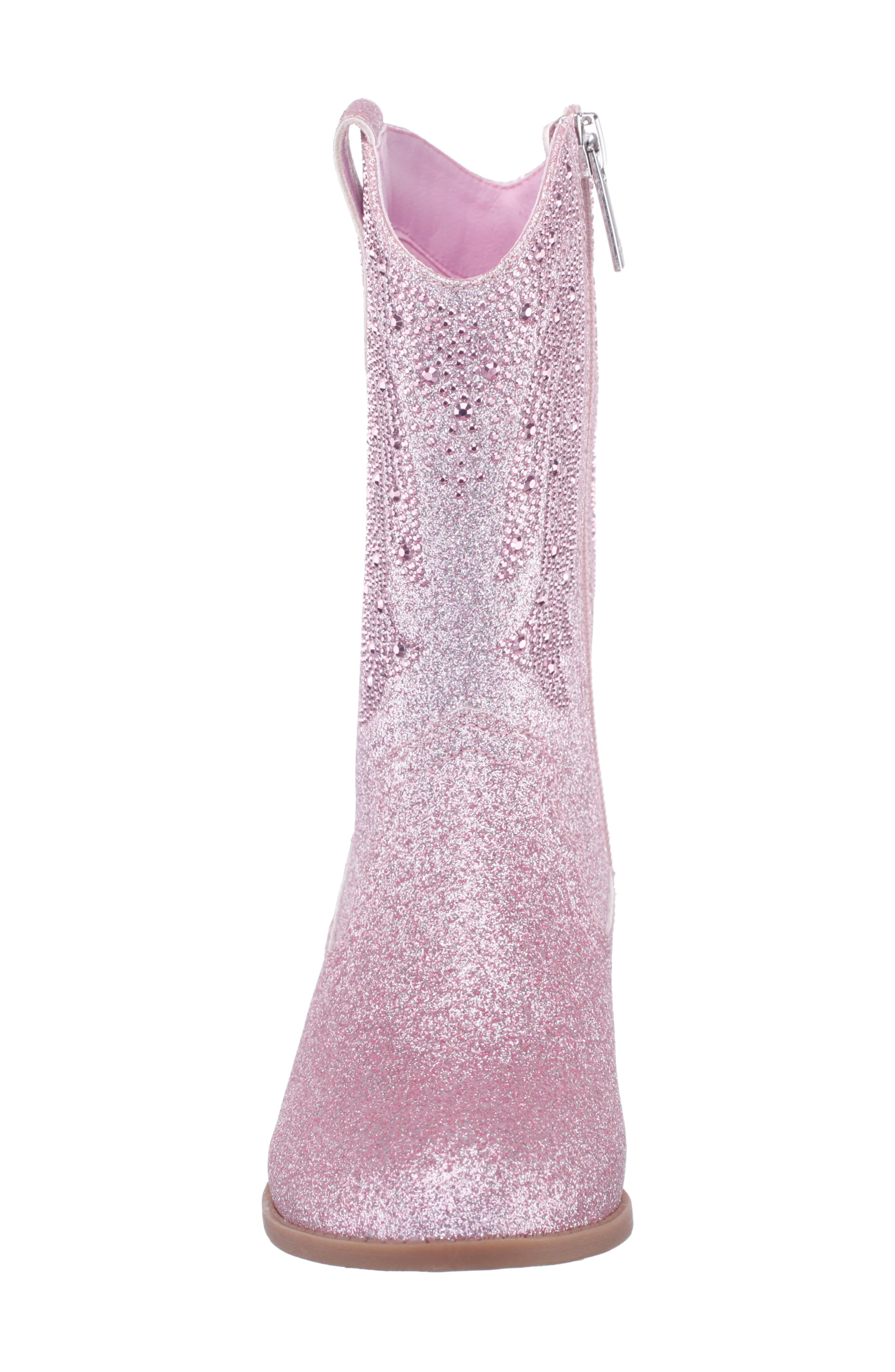 Nina Kids' Felicity Western Boot, Alternate, color, Lt Pink Glitter Stones