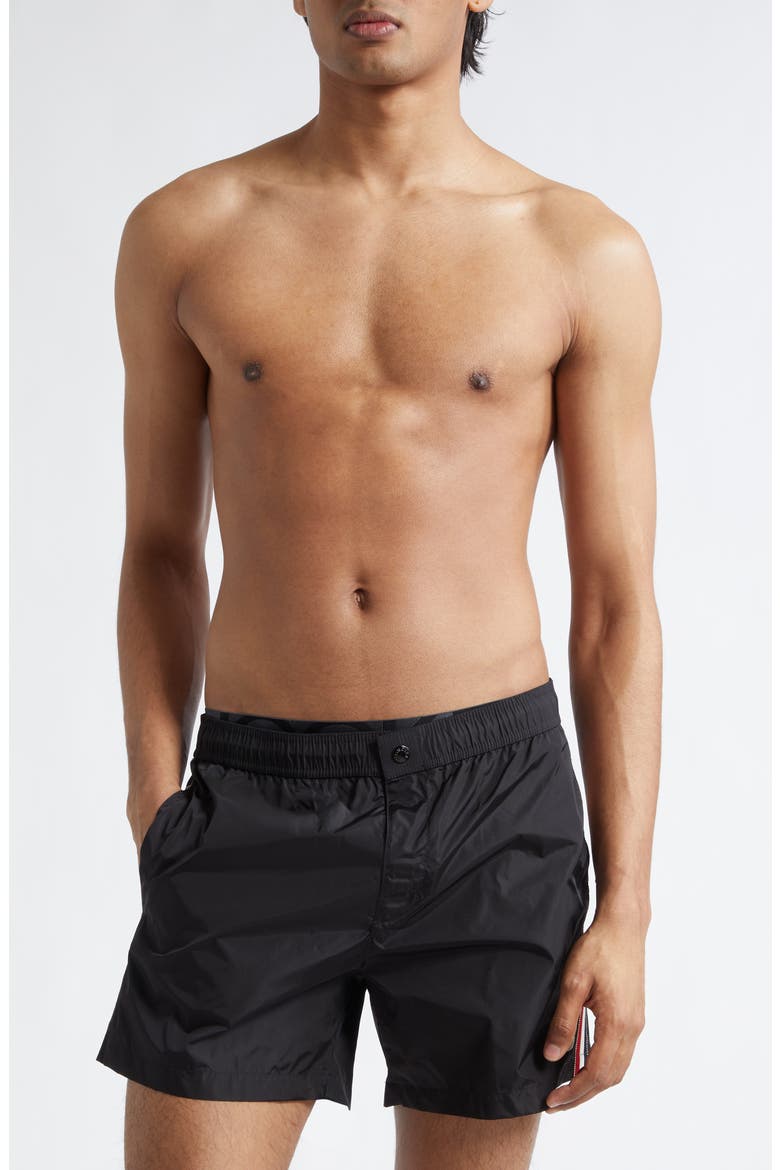 Boxer Mare Swim Shorts, Main, color, BLACK