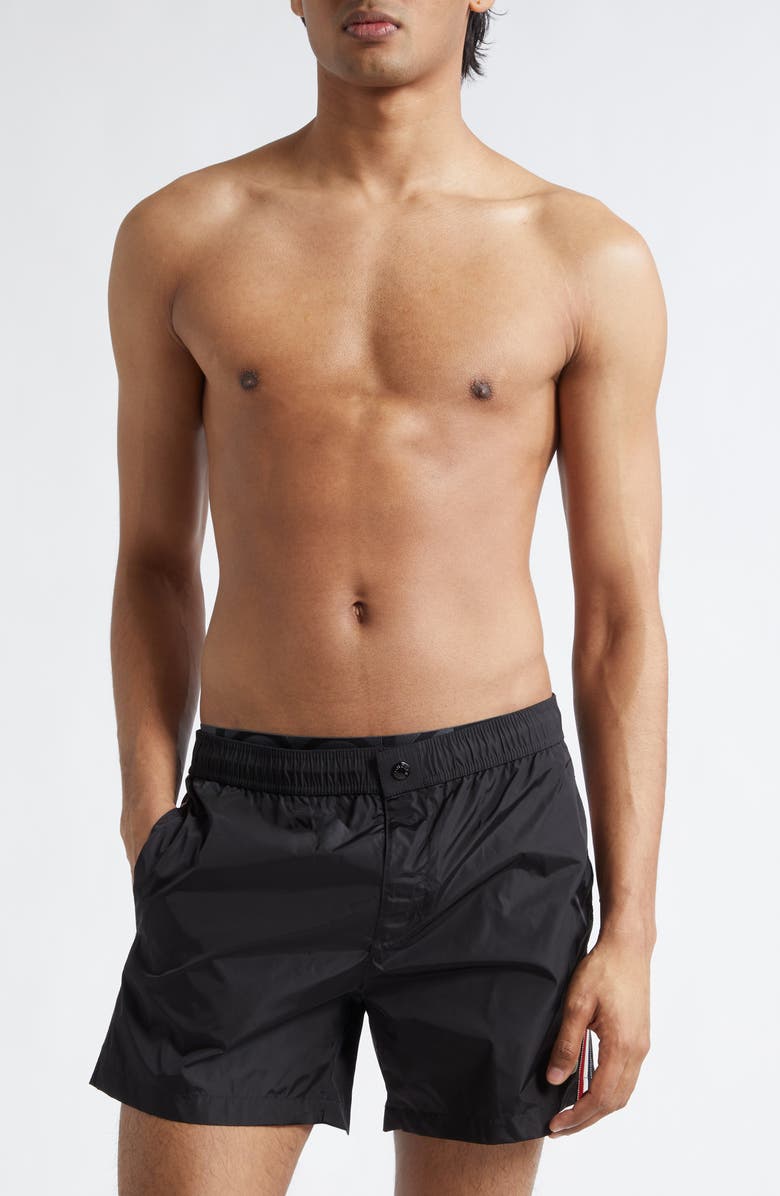 Moncler Boxer Mare Swim Shorts, Main, color, Black