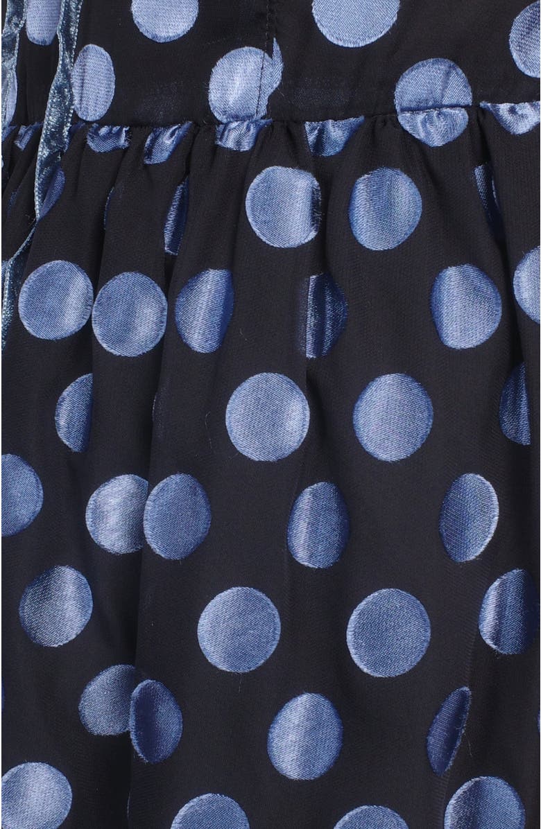 Anna Sui Dot Chiffon Ruffle Mini Dress, Alternate, color, Cornflower Multi