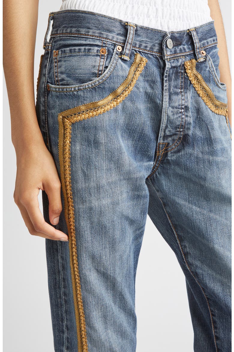 The Reconstitituted Denim Bullion Jeans, Alternate, color, BLUE