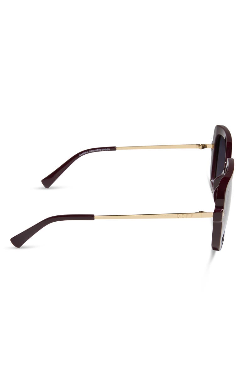 DIFF Sandra 54mm Gradient Square Sunglasses, Alternate, color, Dark Cherry / Grey Gradient