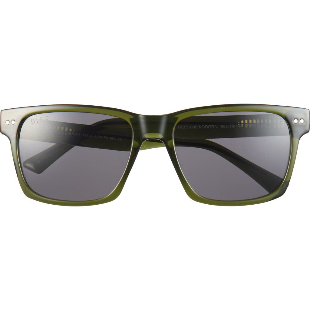 Diff Marco 56mm Square Sunglasses In Dark Sage Crystal Grey