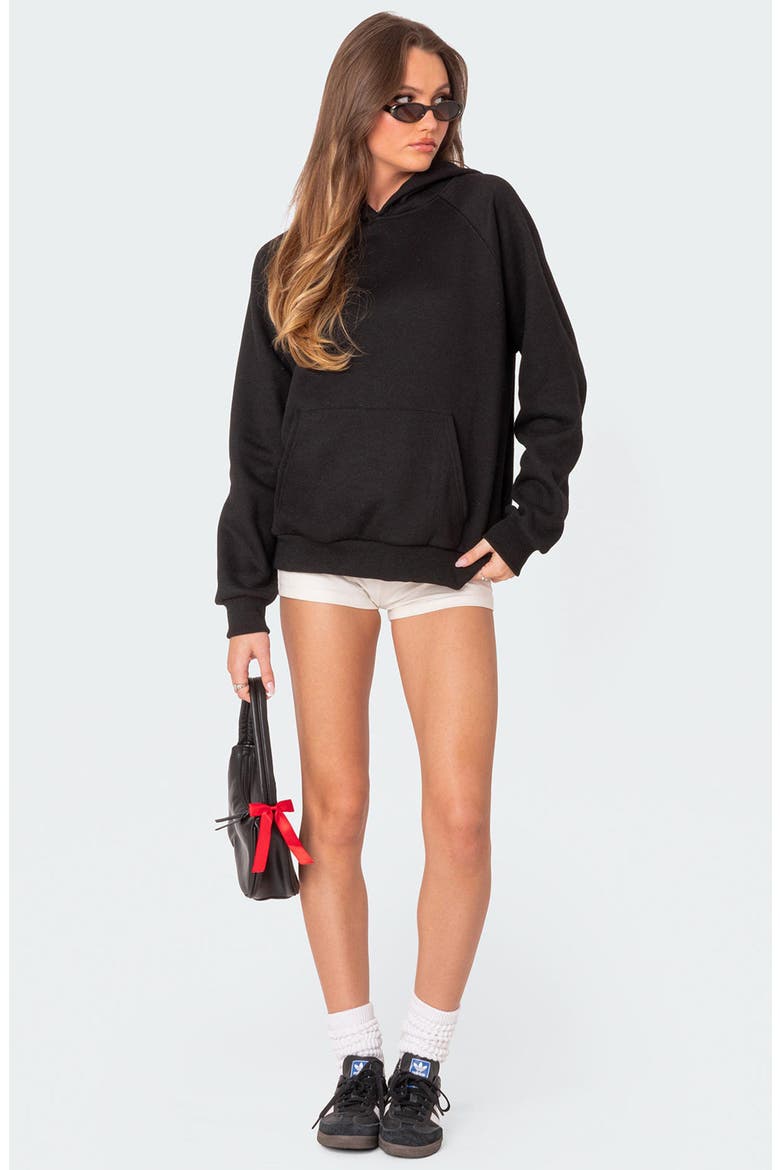 Sofie Oversize Cotton Blend Hoodie, Alternate, color, BLACK