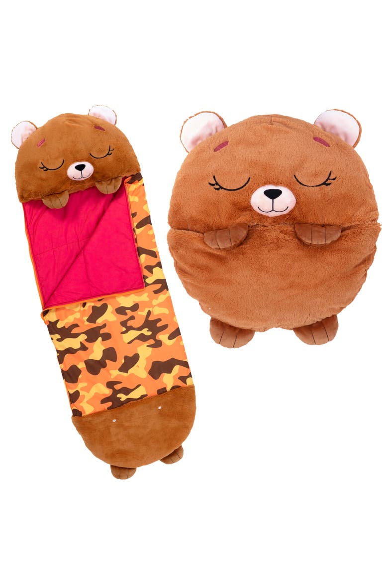 Pillow & Sleepy Sack, Large Benny The Brown Bear 7+, Alternate, color, Brown