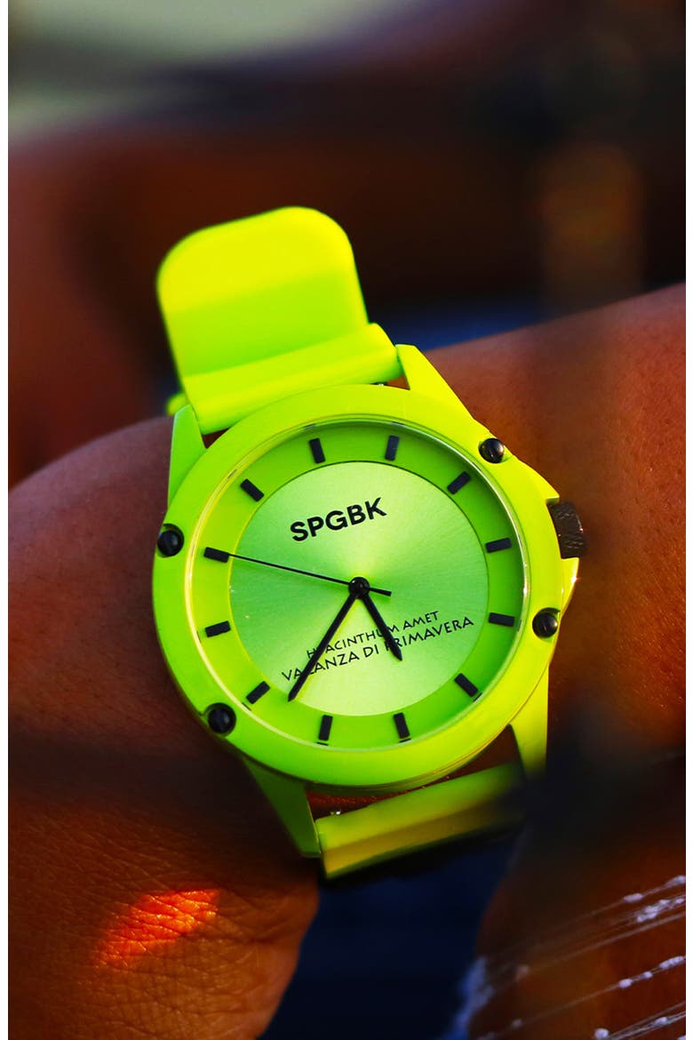 Pine Forest Silicone Strap Watch, 44mm, Alternate, color, LIME