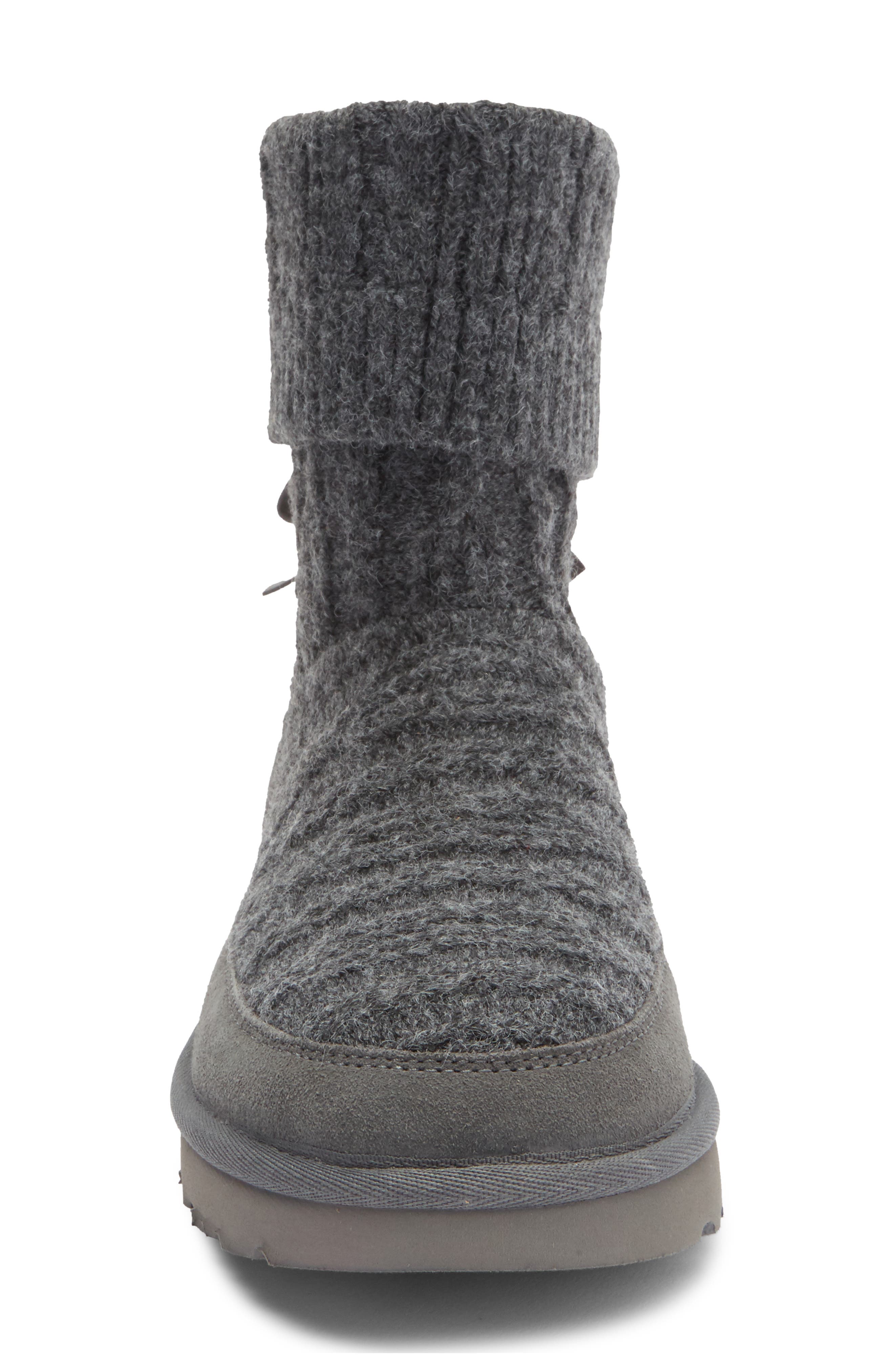 UGG<sup>®</sup> Classic Mini Cable Knit Bootie, Alternate, color, Moon Gray