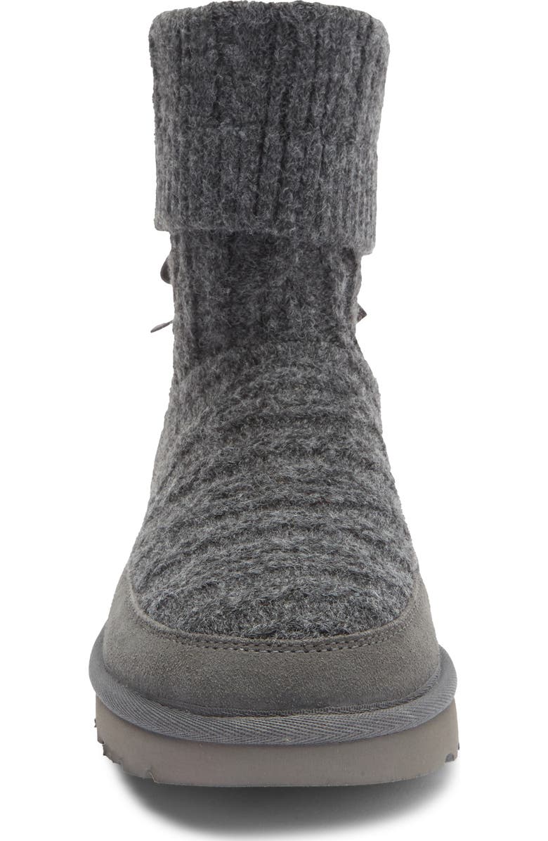 UGG<sup>®</sup> Classic Mini Cable Knit Bootie, Alternate, color, Moon Gray
