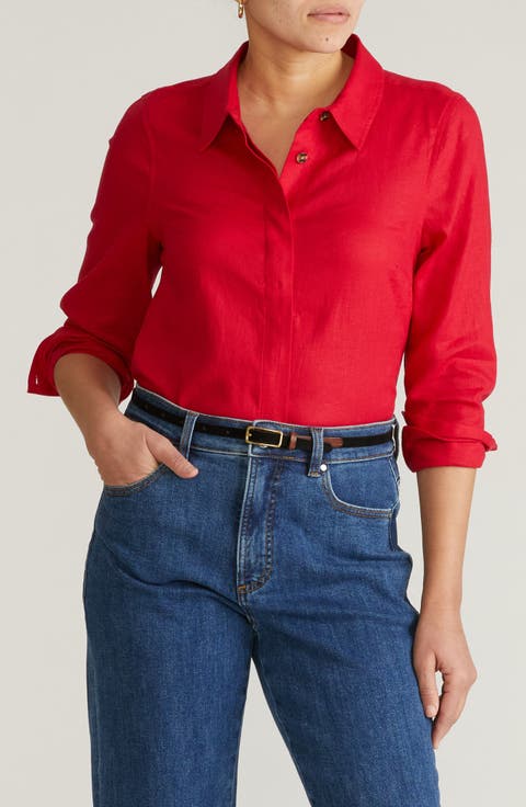 Elbe Long Sleeve Button-Up Shirt (Regular & Plus)