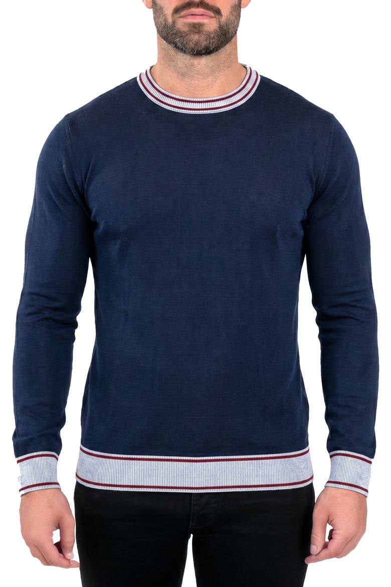 Merino Wool Crewneck Sweater, Main, color, BLUE