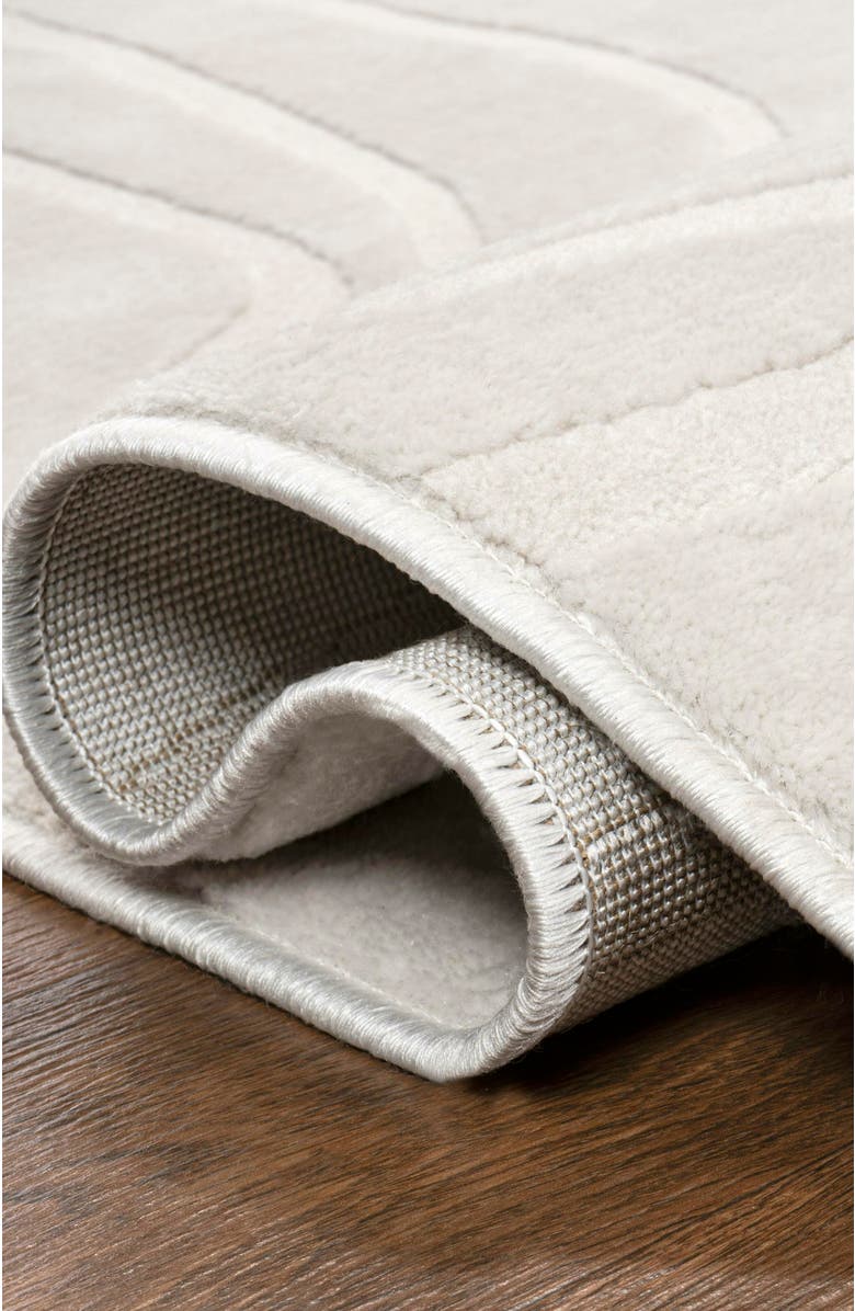 JONATHAN Y Alcina Modern Scandinavian Graphic Lines High-Low Area Rug, Alternate, color, White/Cream