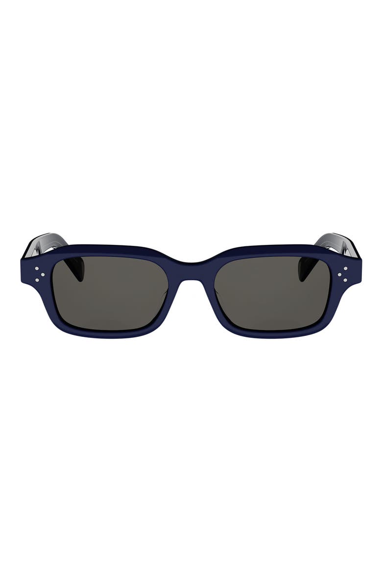 3 Dots 52mm Rectangle Sunglasses, Main, color, SHINY BLUE / SMOKE