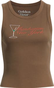 GOLDEN HOUR Manhattan Martini Cotton Graphic Tank