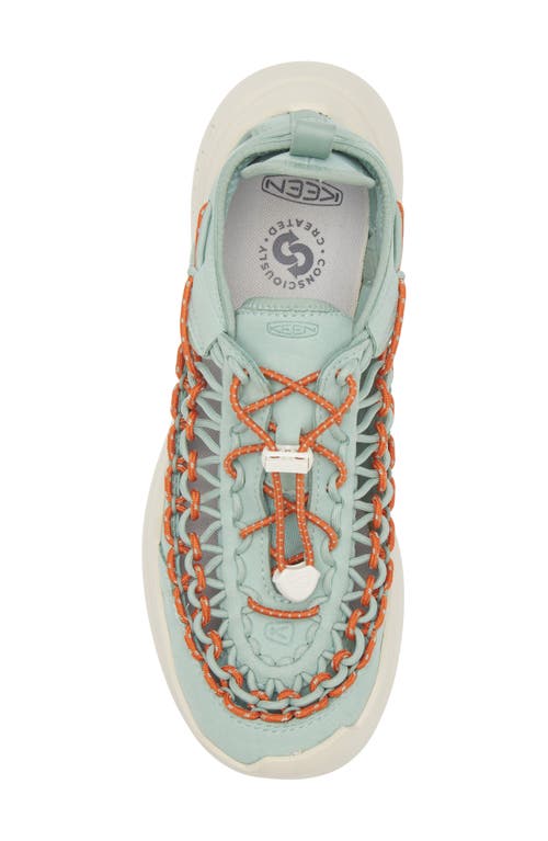 Keen Uneek Hiking Platform Sandal In Granite Green/birch