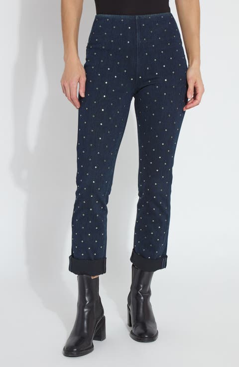 Studded Boyfriend Pants (Plus)