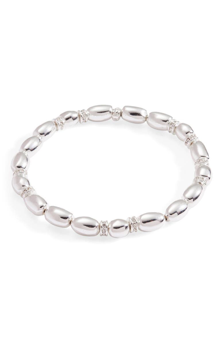Alex and Ani Oval Beaded Stretch Bracelet, Main, color, 
