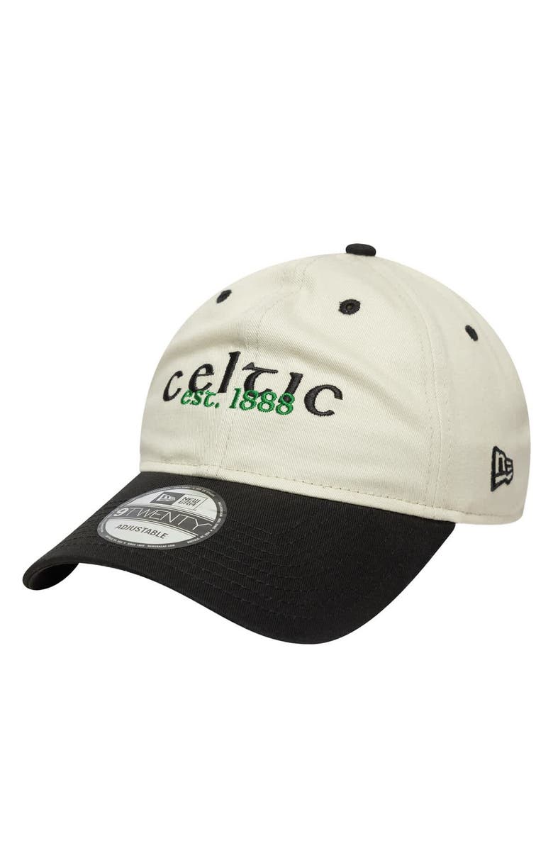 New Era Men's New Era  Light Beige/Black Celtic Contract 9TWENTY Adjustable Hat, Main, color, Light Beige