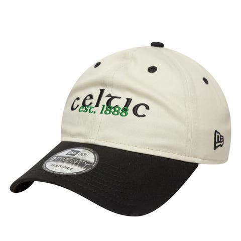 Men's New Era  Light Beige/Black Celtic Contract 9TWENTY Adjustable Hat