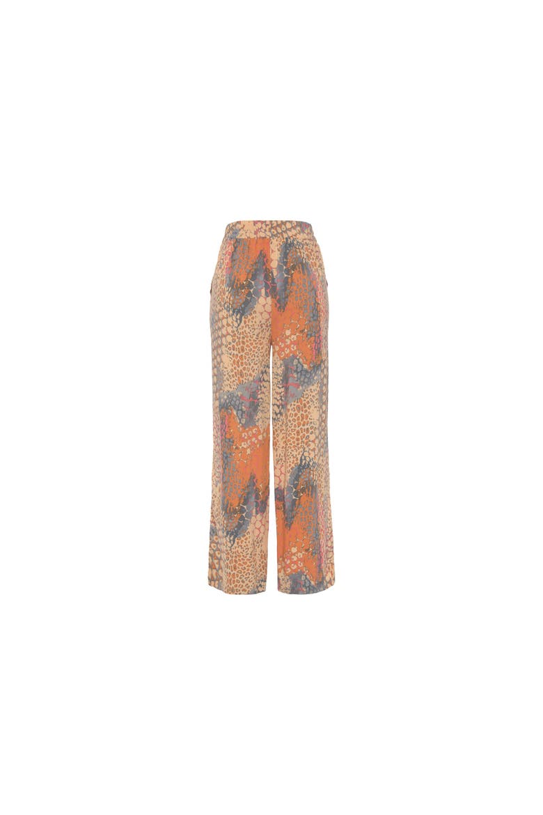 Printed Wide Leg Pants, Alternate, color, Orange Multi