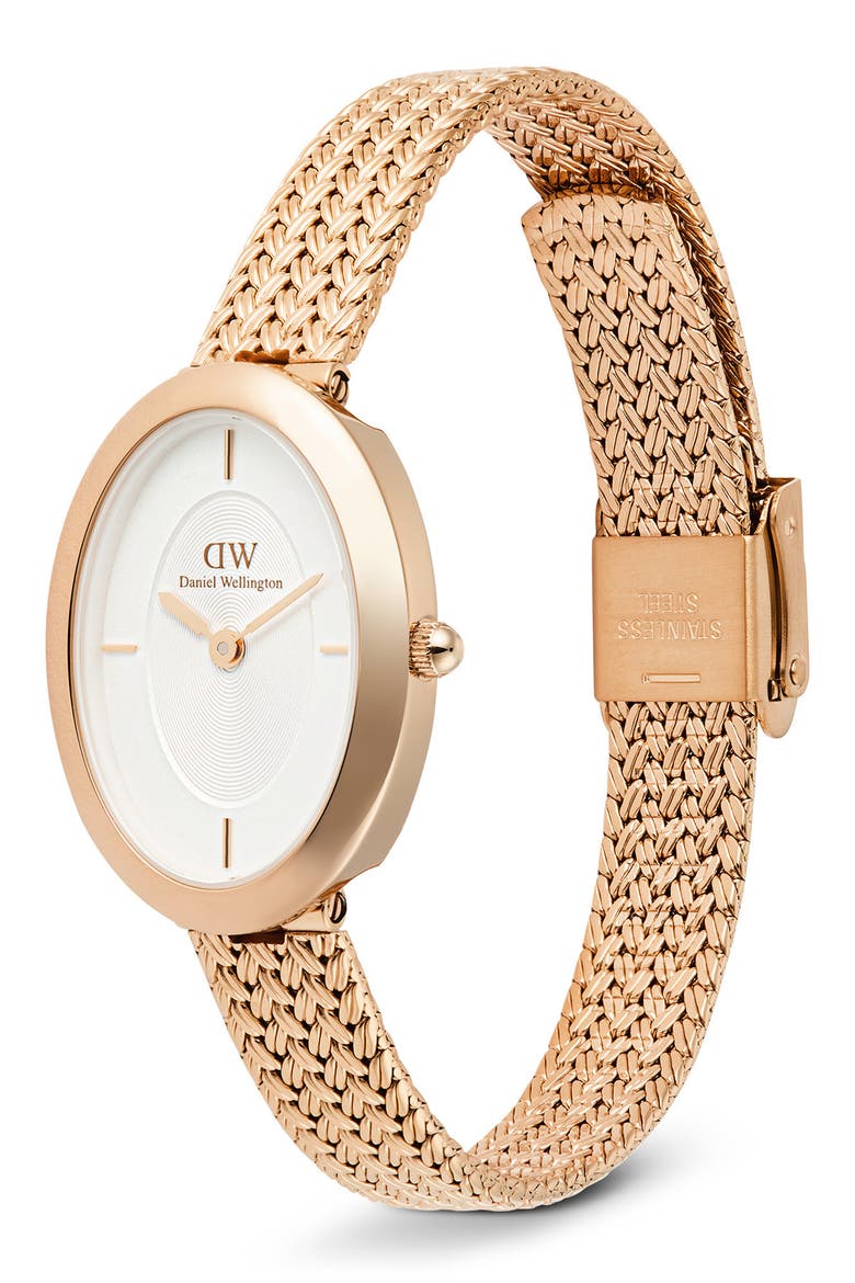 Juliette Braided Mesh Strap Watch, 20mm x 26mm, Alternate, color, ROSE GOLD