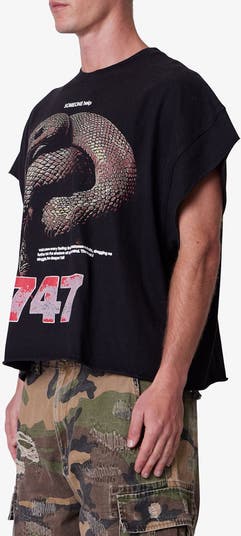 Snake Graphic Cutoff T-Shirt