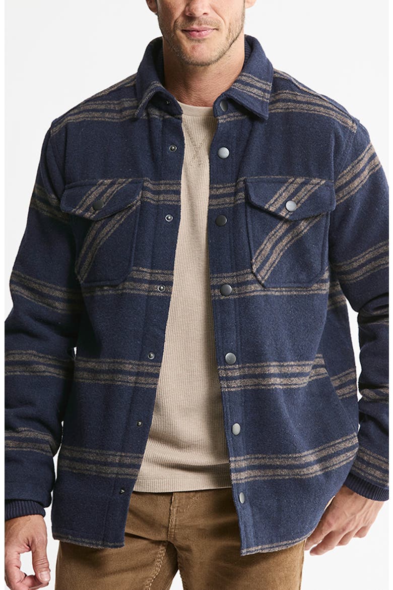 Striped Shirt Jacket, Main, color, NAVY STRIPE