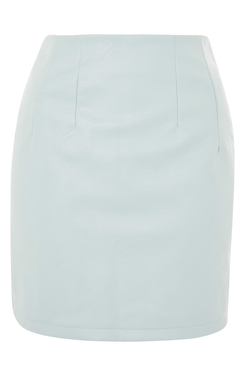 Topshop Faux Leather Mini Skirt, Alternate, color, 