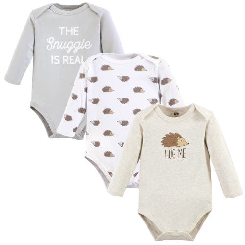 Hudson Baby Essential Long-sleeve Cotton Bodysuit Triple Set