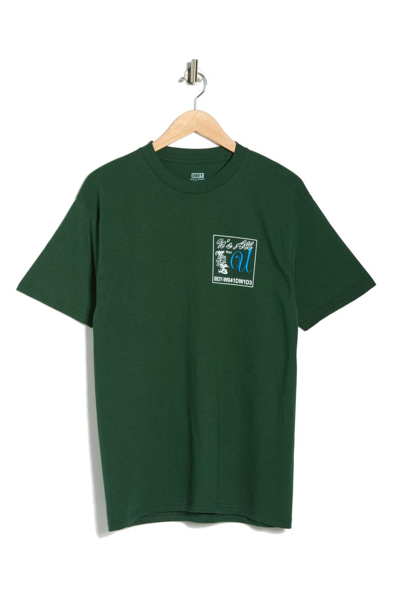 Obey It's All For You T-Shirt, Main, color, Forest Green