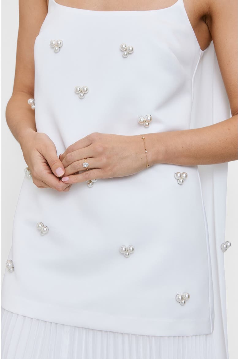 Embellished Pearl Strappy Maxi Dress, Alternate, color, White