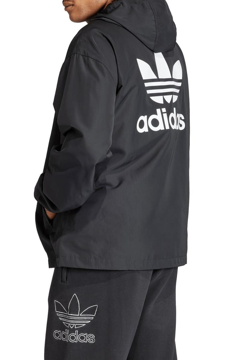 adidas Originals Oversize Adicolor Trefoil Hooded Windbreaker, Alternate, color, 