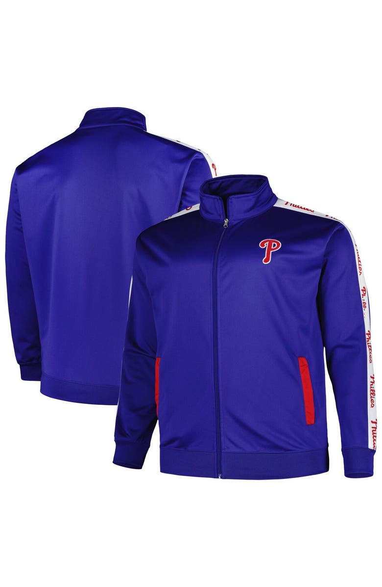 PROFILE Men's Royal Philadelphia Phillies Big & Tall Tricot Track Full-Zip Jacket, Main, color, Royal