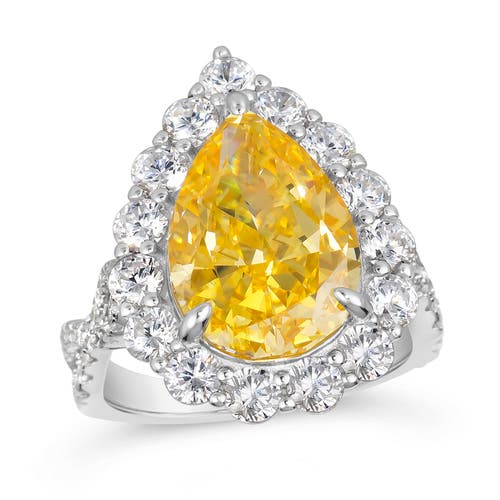 Anna Zuckerman Gia Pear Shaped Cocktail Ring In Canary Yellow Crystalline