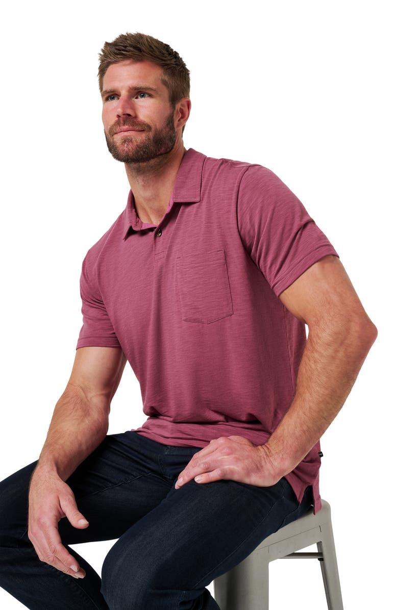 TravisMathew Cloud Slub Pocket Polo, Alternate, color, Damson