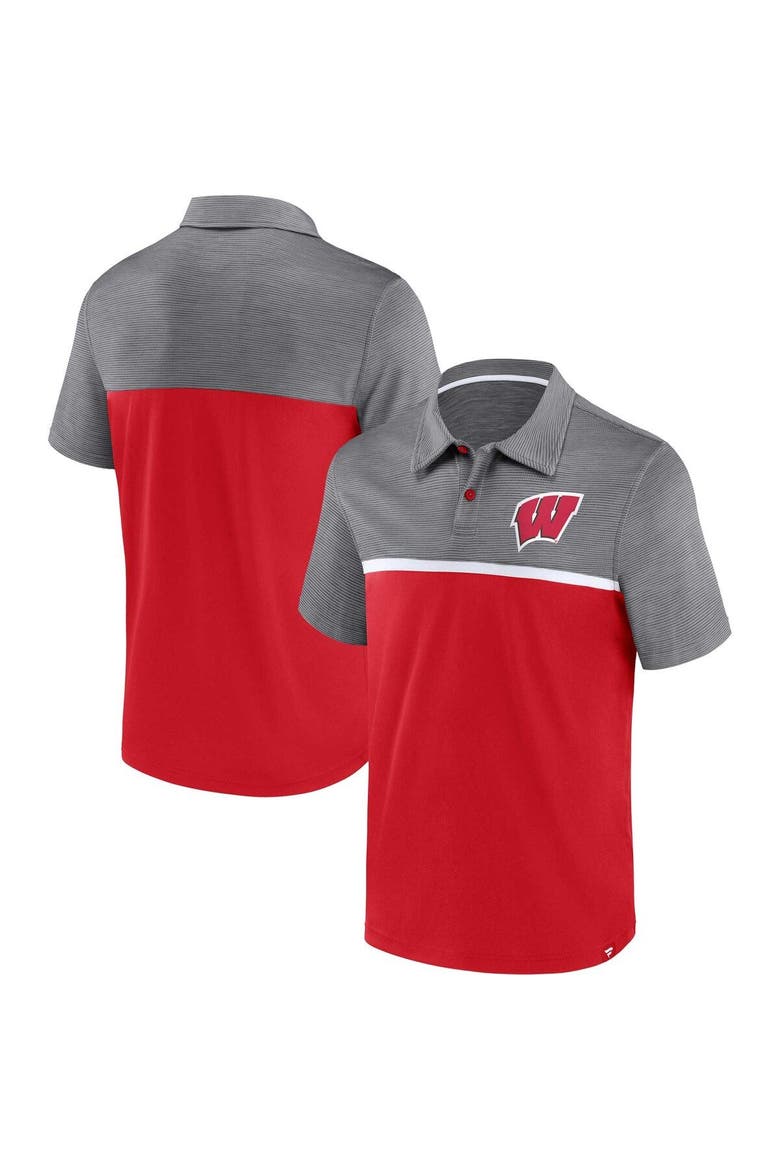 Men's Fanatics Branded Red/Gray Wisconsin Badgers Polo, Main, color, Red