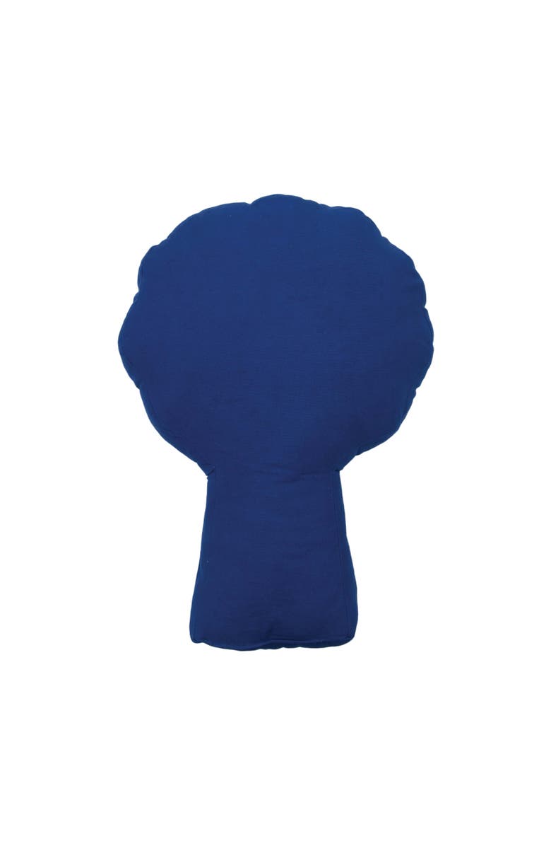 C&F Home Beaded Indigo Tropical Palm Tree Embellished Woven Shaped Throw Pillow, 11" x 17", Alternate, color, Blue