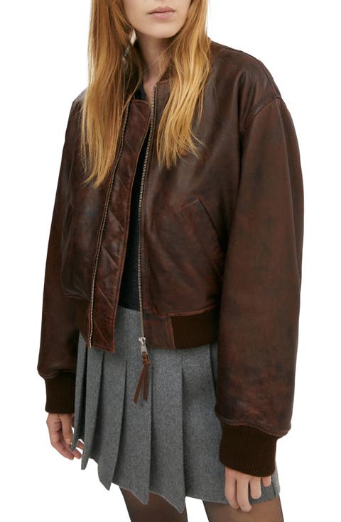 Leather Bomber Jacket