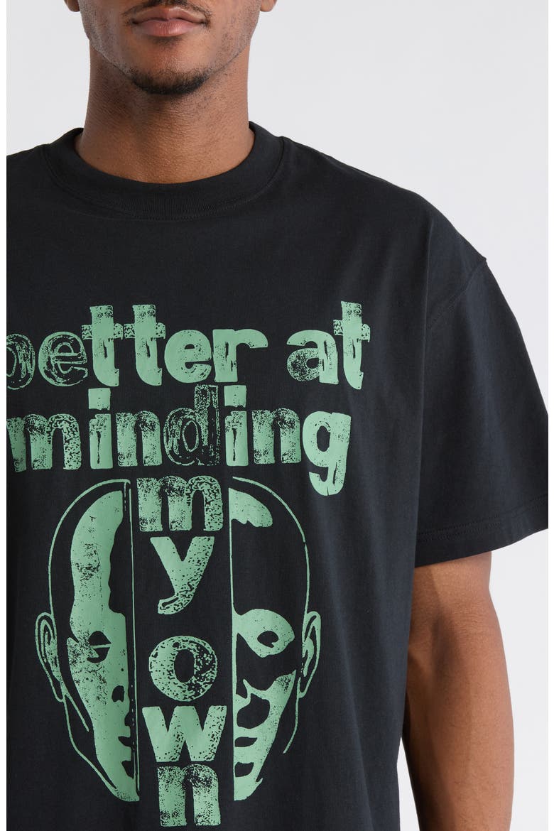 Better at Minding My Own Cotton T-Shirt, Alternate, color, BLACK