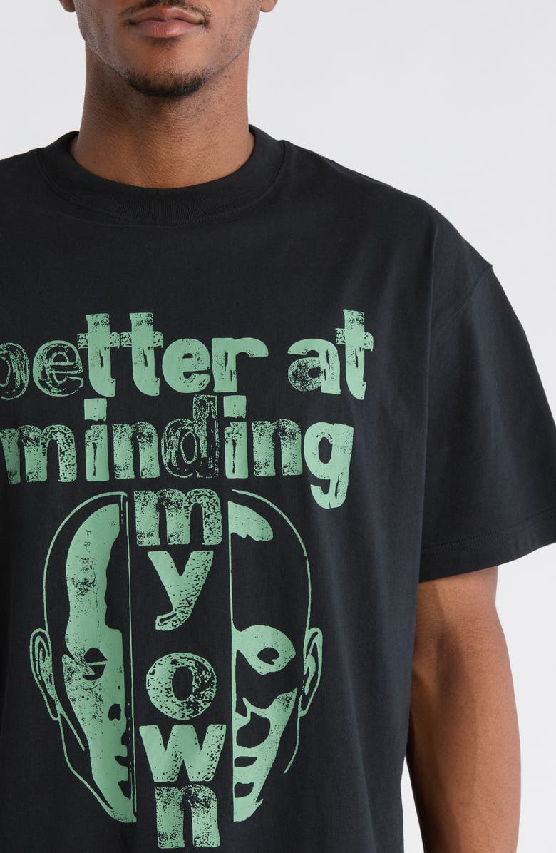 HONOR THE GIFT Better at Minding My Own Cotton T-Shirt, Alternate, color, Black