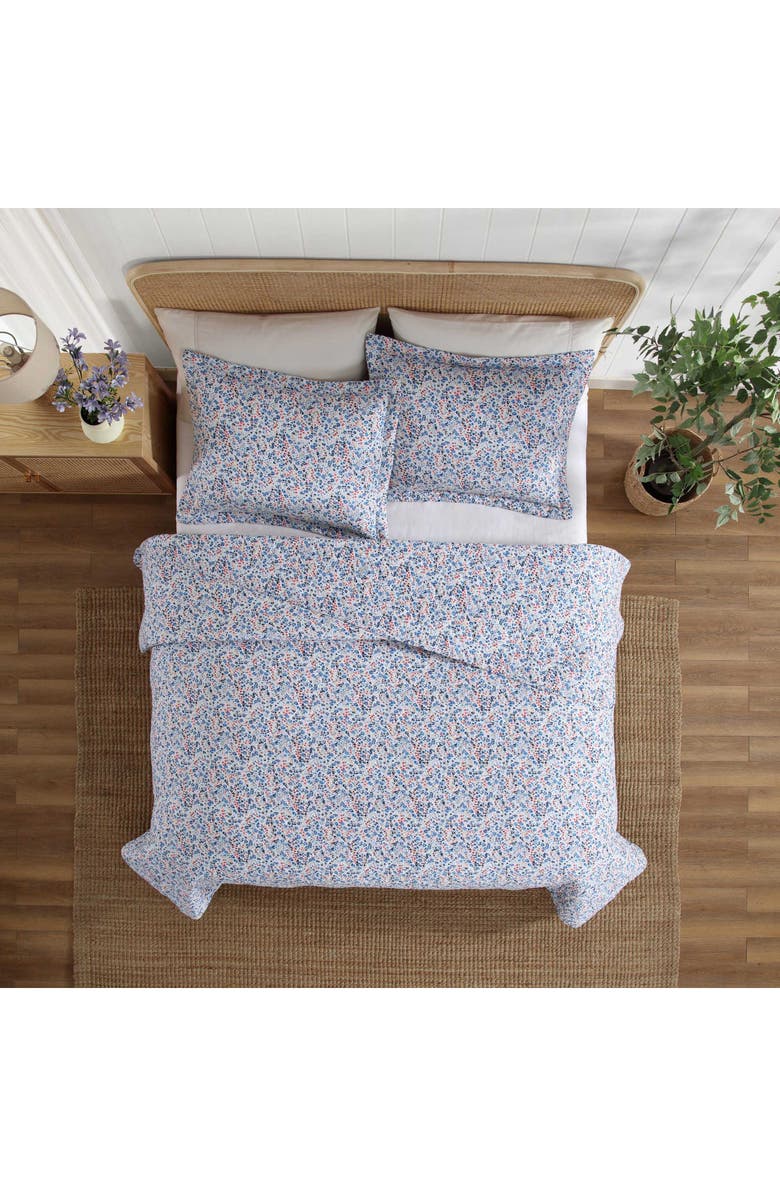 Laura Ashley Leona 3-Piece Queen Quilt & Sham Set, Alternate, color, Bright Red