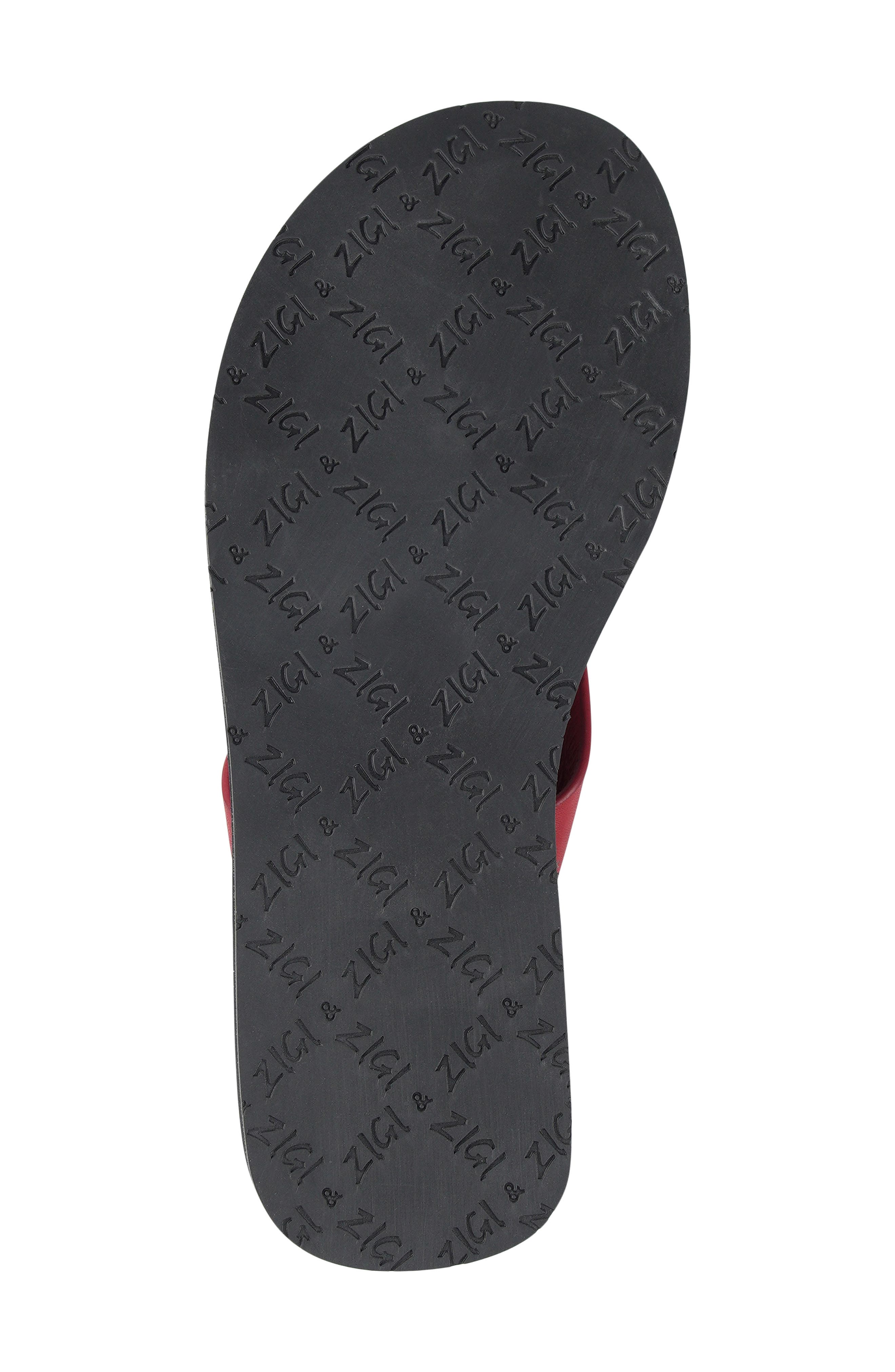 Beachtime Leather Flip Flop, Alternate, color, REDLT
