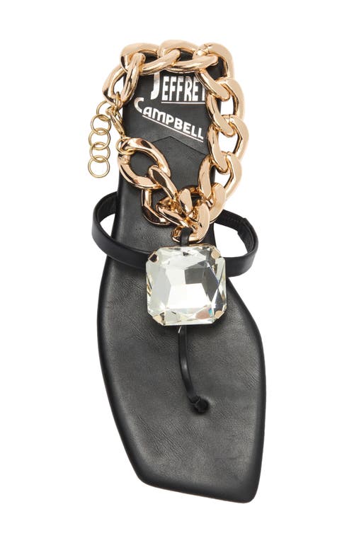Jeffrey Campbell Ring On It Sandal In Black Gold Silver