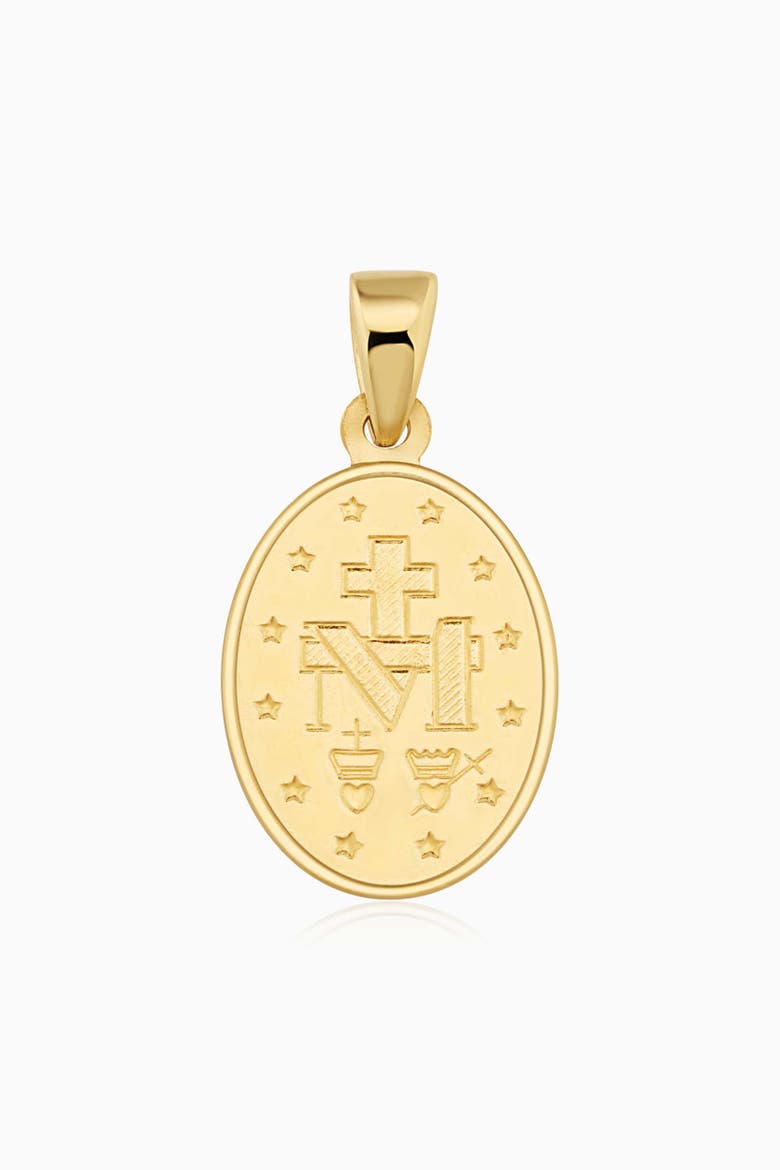14K Yellow Gold Miraculous Medal Pendant Charm, Alternate, color, Yellow Gold