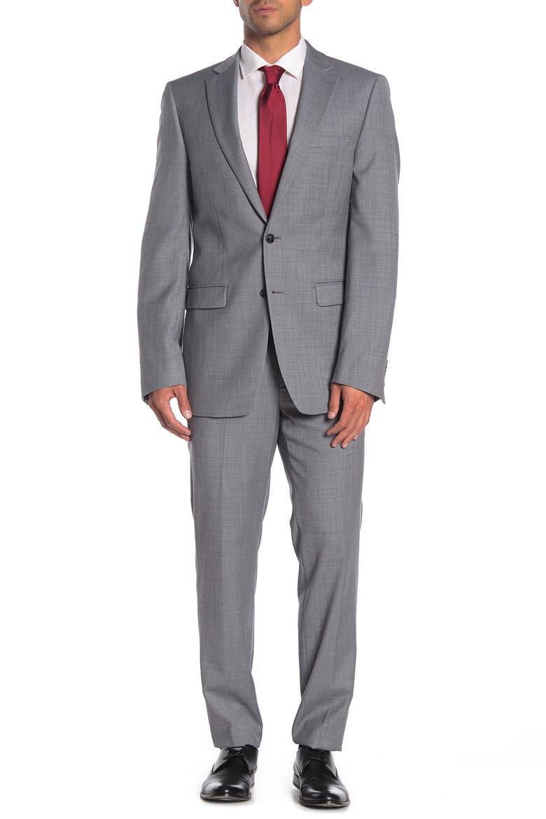 Medium Grey Slim Stretch Suit Pants, Alternate, color, MEDIUM GREY