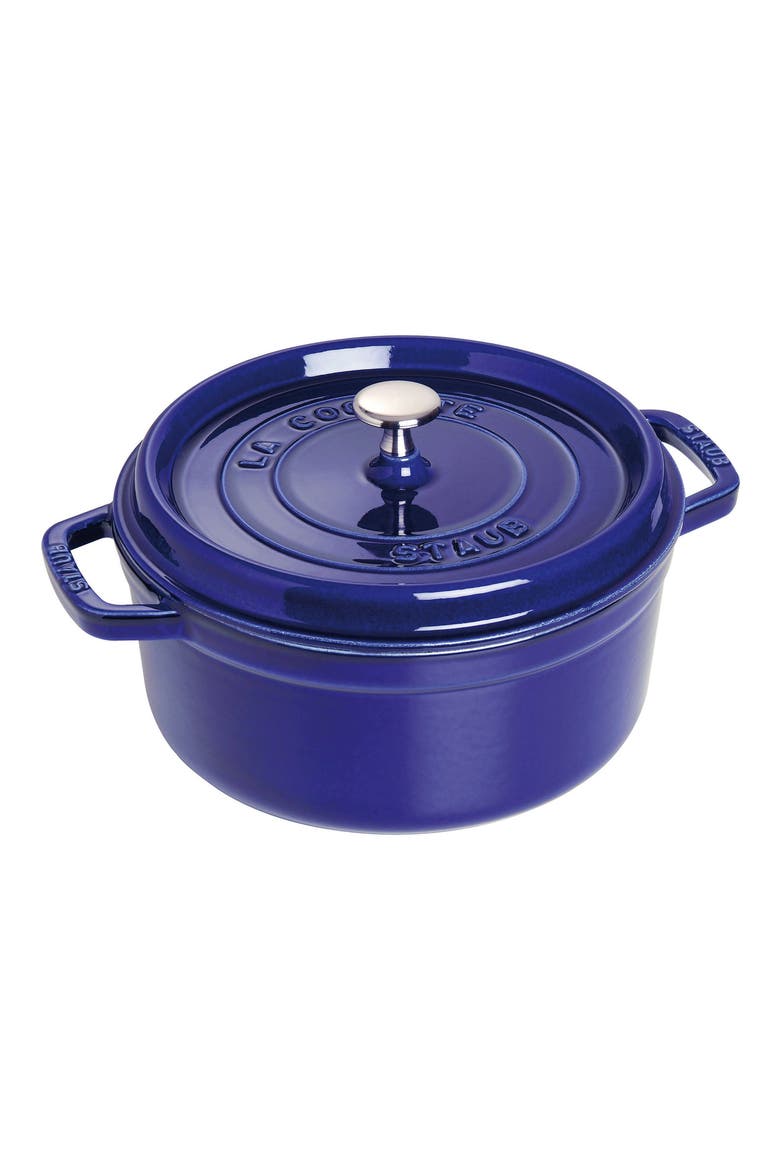 2.75-Quart Enameled Cast Iron Dutch Oven, Main, color, DARK BLUE